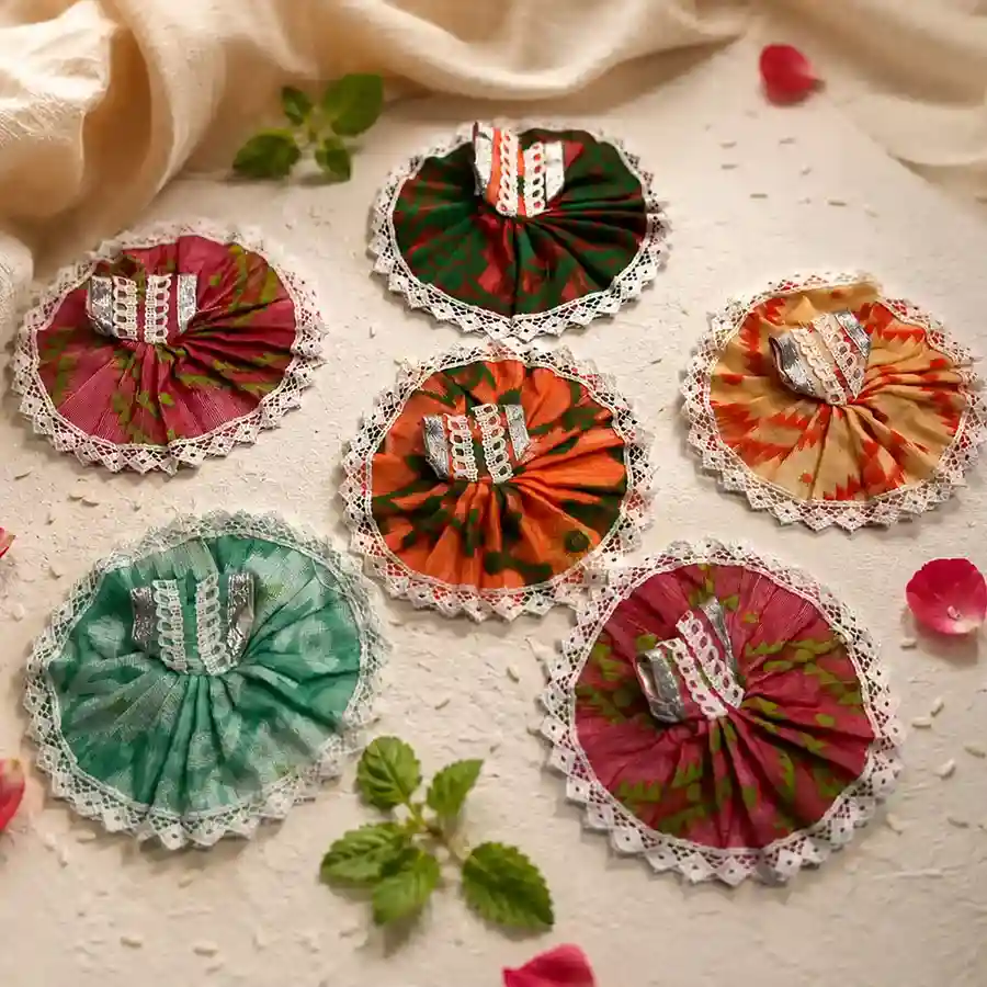 Jamdani Laddu Gopal Traditional Dress | Gopal Summer Dress | Size- 5.5″